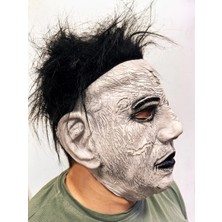 Pusat Siyah Saçlı Michael Myers Lateks Yüze Tam Yapışan Et Maske Korku Maskesi - Lisinya