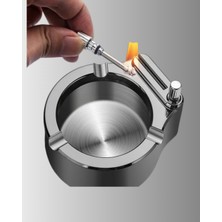 Pusat Çakmaklı Küllük Paslanmaz Metal Yuvarlak Tasarım - Lisinya