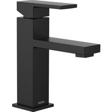 Moen Revyl Mat Siyah Tek Kolu Tek Delikli Modern Banyo Lavabo Bataryası Isteğe Bağlı Deckplate ve Ya
