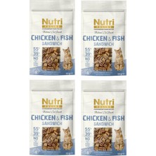 Nutri Feline Chicken & Fısh Sandwich Tavuklu ve Balıklı Tahılsız Kedi Ödülü 50 Gr. x 4 Adet