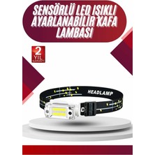 Pusat Yüksek Işıklı Şarjlı ve Sensörlü LED Kafa Lambası Kamp Lambası - Lisinya