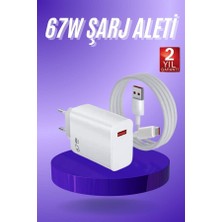 Pusat Beyaz Ultra Plus Hızlı Şarj Seti Şarj Adaptörü ve Kablosu 67W - Lisinya