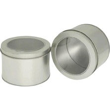 Mutlu Adım 5 Adet 7,5x4,5cm Metal Yuvarlak Kutu Pencereli