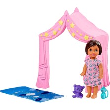 Barbie Bebek Bakıcısı Temalı Oyun Setleri, Pembe Çadırlı Oyun Alanı Seti FXG97