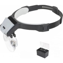 Pusat - Lens Takmalı 5 Lenslı , LED Lambalı Şapka Tip Büyüteç ( Lisinya )