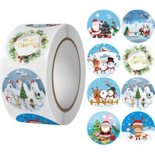 Mutlu Adım 50 Adet 2,5cm Mini Yılbaşı Sticker Yapışkanlı Etiket Karışık Desen