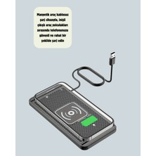 Pusat Araç Içi Kablosuz Şarj Pedi – Manyetik Güçlü Tutuş, Hızlı Şarj Özelliği - Lisinya