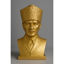 Aura Altın Renk Atatürk Büstü - Dekoratif Masaüstü Biblo