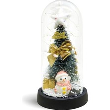 Pusat Yılbaşı Temalı Işıklı  Dekoratif Cam Fanus ALK5079 - Lisinya