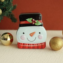Mutlu Adım 1 Adet 10X13X5CM Metal Kutu Kardan Adam Yılbaşı
