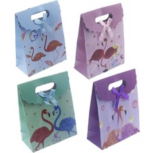 Mutlu Adım 12 Adet 12X16CM Karışık Renkte Flamingo Karton Çanta