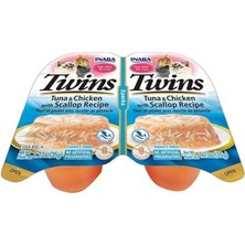 Inaba Ciao Twins Churu Ton Balıklı Deniz Taraklı ve Tavuklu Kedi Ödül Jölesi 2 x 35 gr