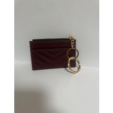 Pusat Kadın Fermuarlı Kartlık Bordo Yan Cüzdan