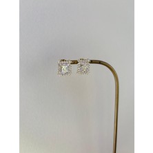 Marsel Özel Tasarım Kare Zirkon Taşlı Xp Gold Küpe