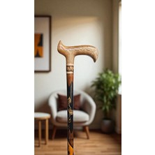 Normadia El Işçiliği Devrek Bastonu Kızılcık Ağacı Natürel Renkli Tasarım