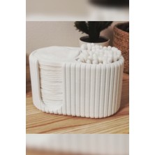 Genç 3D Q-Tip ve Makyaj Pamuğu Organizeri | Kulak Çubuğu & Pamuk Düzenleyici | Banyo ve Makyaj Organizeri