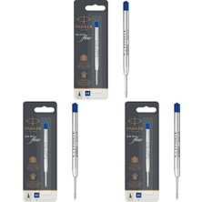 Parker 1950371 Quinkflow Tükenmez Kalem Yedeği, Orta Kalınlıkta Uç, Mavi 3lü Paket