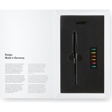 Lamy Safari Dolma Kalem Metal Klips Ef Uç All Black Renkli Halkalı Özel Set