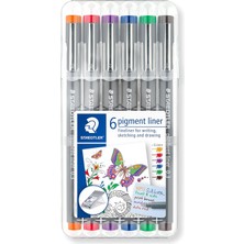 Staedtler 30803SSB6 Pigment Liner Karışık Renk 0.3 mm 6'lı Set