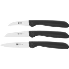 Zwilling 38115001 Sebze Bıçağı Seti, 3 Parçalı, Plastik, Siyah