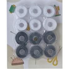 Easera Ticaret Masura Ipli 12'li Plastik Siyah-Beyaz