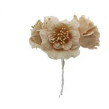 Mutlu Adım 12 Demet (36 Adet) Tomurcuklu Keten Gül Çiçek