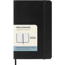 Moleskine 12 Ay Aylik Ajanda Cep Boy Yumuşak Kapak Siyah