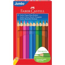 Graf Von Faber-Castell Faber-Castell Jumbo Kuru Boya Kalemi, 12 Renk, Çocuklar Için Eğlenceli ve Kolay Tutuş, Ergonomik Üçg