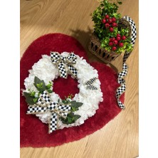 Marrone Beyaz Bahar Dalları Kapı Süsü