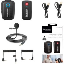 Saramonic BLINK500B1 Ultra Kompakt Kablosuz Klipsli Yaka Mikrofon Sistemi, Siyah