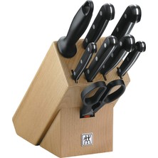 Zwilling Twin Gourmet Blok Bıçak Seti, Paslanmaz Çelik ve Doğal Ahşap, Siyah