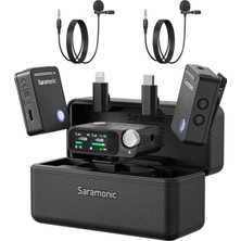 Saramonic Ultra Kablosuz Yaka Mikrofon, 32-Bit Float Kayıt, Zaman Kodu Senkronizasyonu, Gürültü Enge