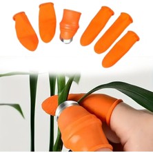 Easera Ticaret® 5 Parça Pratik Parmak Koruyucu 1 Parça Baş Parmak Bıçaklı Eldiven Sebze Meyve Soyucu Kesme Ayıklayıcı Silikon Set