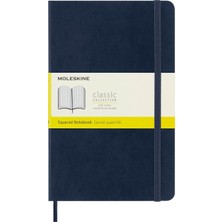 Moleskine Kareli Safir Mavi Defter L Boy Orta Boy Sert Kapak