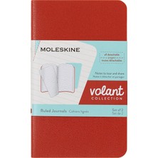 Moleskine Çizgili Volant Not Defteri 2'li Set Xs Boy Turuncu + Aqua Mavi