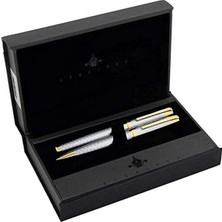 Steelpen Carens Serisi 269 Parlak Krom Gold Dolma Kalem+Tükenmez Kalem
