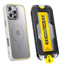 Aohi The Future Iphone 16 Pro Max Kılıfı Beyaz, Tam Kaplayan Kırılmaz Temperli Camlı Koruma