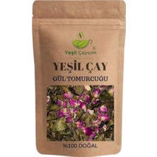 Yeşil Çaycım Güllü Rize Yaprak Yeşil Çay Harmanı %100 Doğal El Yapımı, ve Doğal Detoks, 25 gr