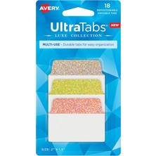 Avery Çok Amaçlı Ultra Sekmeler, 5,08 cm x 3,81 Cm, Holografik Gün Batımı Ombé Renkleri, 18 Yeniden