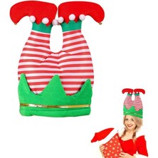 Mutlu Adım 1 Adet 29X37CM Yılbaşı Şapkası Elf Pantalonu