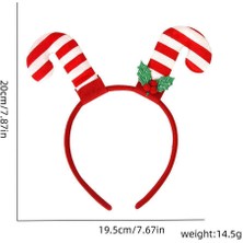 Mutlu Adım 1 Adet Yılbaşı Tacı Geyik Boynuzlu Kırmızı Çizgili