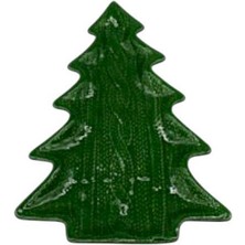 Mutlu Adım 1 Adet 25X17CM Seramik Çam Ağacı Tabak Yılbaşı