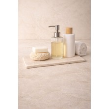 Marbello Doğal Mermer Lüks Dekoratif Sunum & Banyo Tepsisi 12X30 cm | Mermer Tezgâh Üstü Organizer