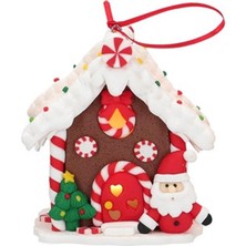 Mutlu Adım 1 Adet 9cm LED Işıklı Mini Kurabiye Kahverengi Ev Noel Baba