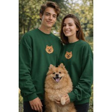 Muhtar Store Pomeranian Köpek Desenli Sevgili Sweatshirt – Unisex Çift Kombini