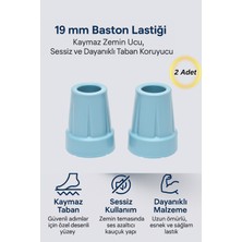 Normadia Iki Adet 19 mm Baston Lastiği, Kaymaz Zemin Ucu, Sessiz ve Dayanıklı