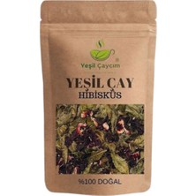 Yeşil Çaycım Hibisküs Yaprak Yeşil Çay Harmanı Zengin Antioksidan Kaynağı %100 Doğal El Yapımı, 100GR