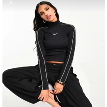 Nike Sportswear Stretchy Twill Turtleneck Long-Sleeve Siyah Kadın Uzun Kollu Sweatshirt FV4990-010