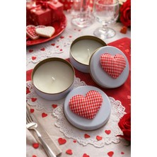 Leylooks Kalp Detaylı Teneke Mum (2’li ve Kutulu Gönderim)