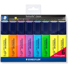 Staedtler 364-A Wp8 Textsurfer Classic Fosforlu Kalem 8'li Blister (6 Renk + 2 Renk Bedelsiz)